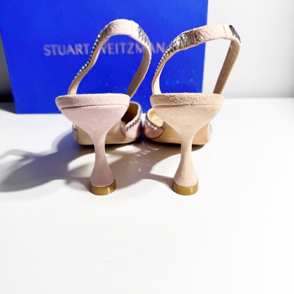 Stuart Weitzman Gemcut XCurve 85 in Suede Ballet Pink size 8 - Picture 4 of 8